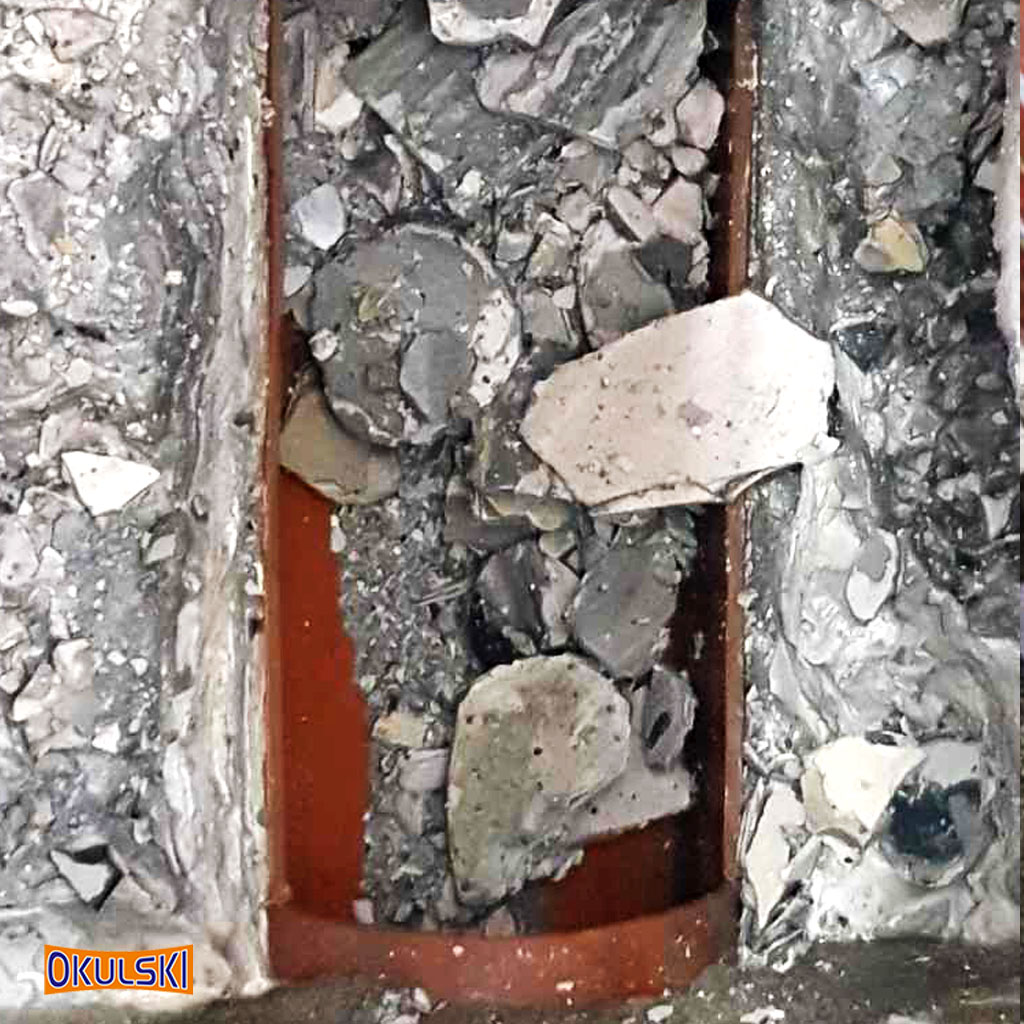 Zatkany odpływ w systemie wodno-kanalizacyjnym do czyszczenia metodą WUKO Okulski, Dąbrówka niedaleko Poznania